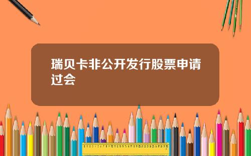 瑞贝卡非公开发行股票申请过会