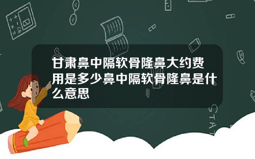 甘肃鼻中隔软骨隆鼻大约费用是多少鼻中隔软骨隆鼻是什么意思
