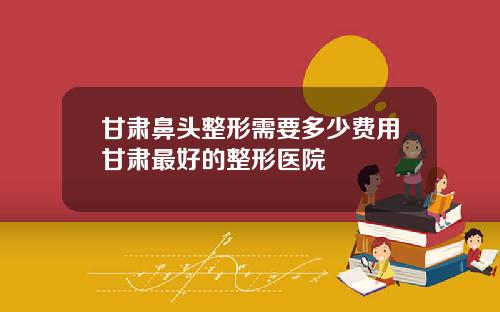 甘肃鼻头整形需要多少费用甘肃最好的整形医院