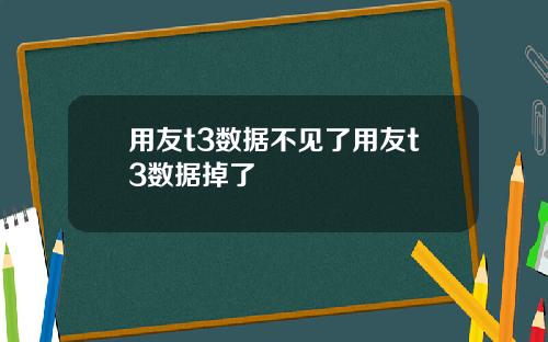 用友t3数据不见了用友t3数据掉了