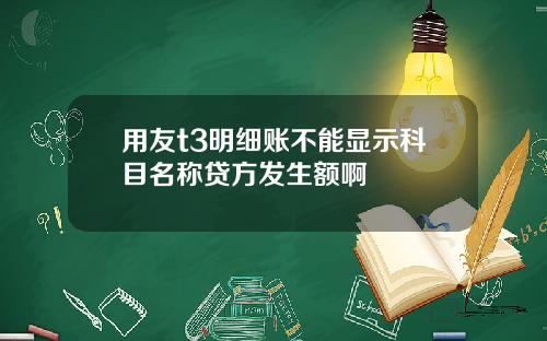 用友t3明细账不能显示科目名称贷方发生额啊