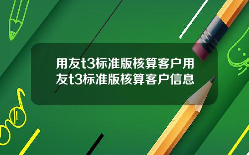 用友t3标准版核算客户用友t3标准版核算客户信息