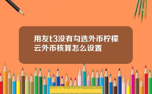 用友t3没有勾选外币柠檬云外币核算怎么设置