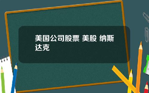 美国公司股票 美股 纳斯达克