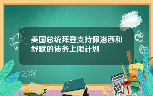 美国总统拜登支持佩洛西和舒默的债务上限计划