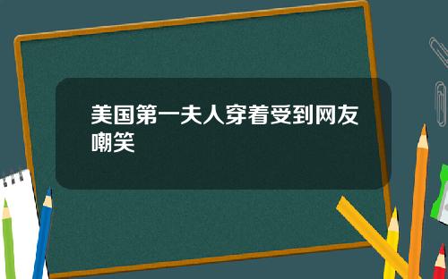 美国第一夫人穿着受到网友嘲笑