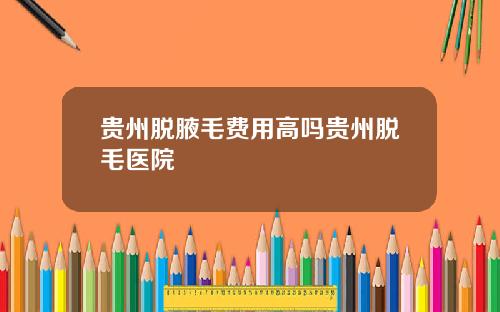贵州脱腋毛费用高吗贵州脱毛医院