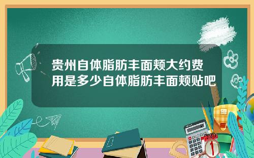 贵州自体脂肪丰面颊大约费用是多少自体脂肪丰面颊贴吧
