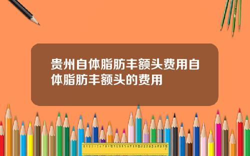 贵州自体脂肪丰额头费用自体脂肪丰额头的费用