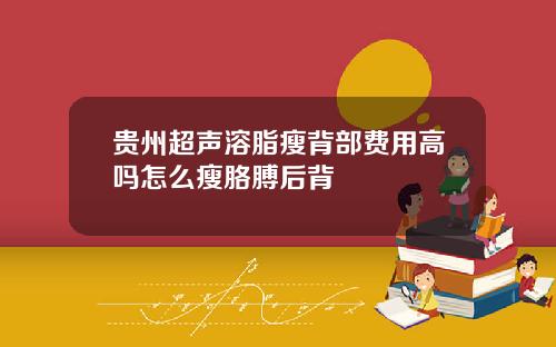 贵州超声溶脂瘦背部费用高吗怎么瘦胳膊后背