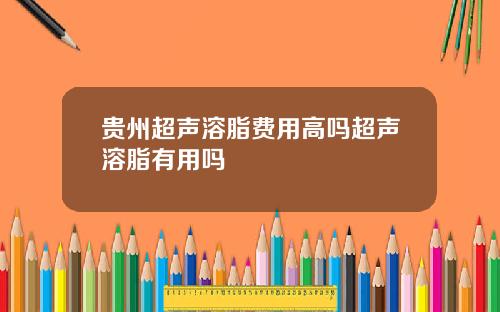贵州超声溶脂费用高吗超声溶脂有用吗