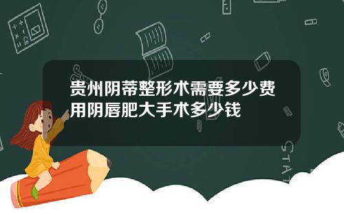 贵州阴蒂整形术需要多少费用阴唇肥大手术多少钱