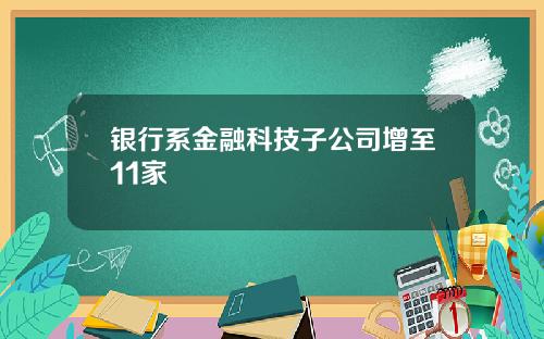 银行系金融科技子公司增至11家