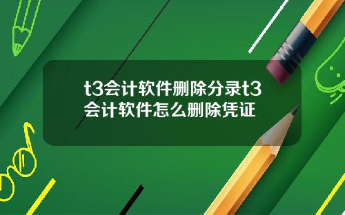 t3会计软件删除分录t3会计软件怎么删除凭证