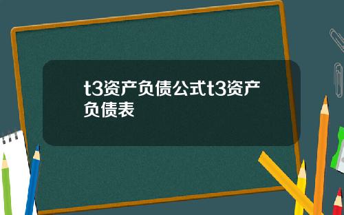 t3资产负债公式t3资产负债表
