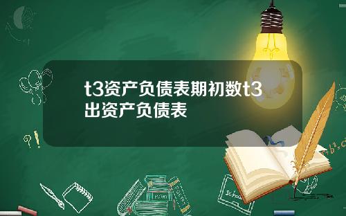 t3资产负债表期初数t3出资产负债表