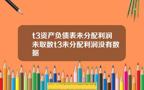 t3资产负债表未分配利润未取数t3未分配利润没有数据