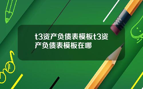 t3资产负债表模板t3资产负债表模板在哪