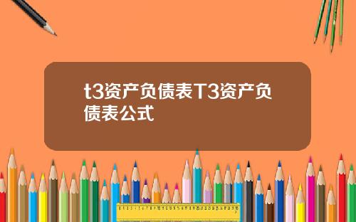 t3资产负债表T3资产负债表公式