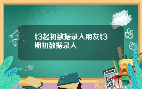 t3起初数据录入用友t3期初数据录入