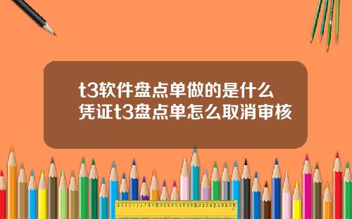 t3软件盘点单做的是什么凭证t3盘点单怎么取消审核