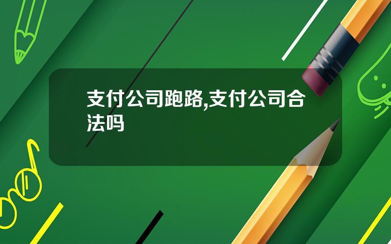 支付公司跑路,支付公司合法吗