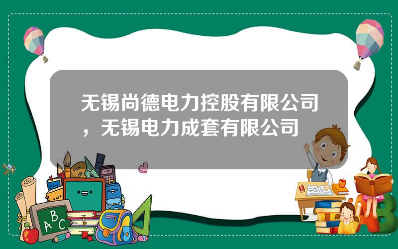 无锡尚德电力控股有限公司，无锡电力成套有限公司