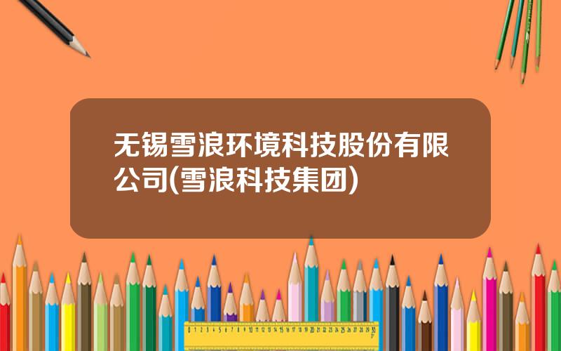 无锡雪浪环境科技股份有限公司(雪浪科技集团)