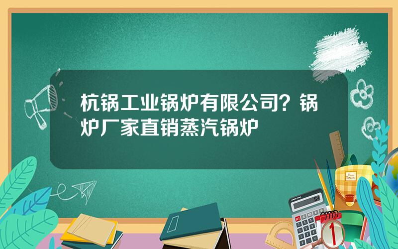 杭锅工业锅炉有限公司？锅炉厂家直销蒸汽锅炉