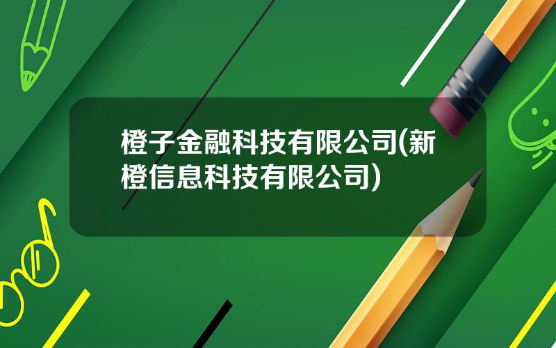 橙子金融科技有限公司(新橙信息科技有限公司)