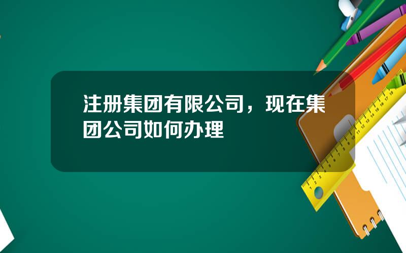 注册集团有限公司，现在集团公司如何办理