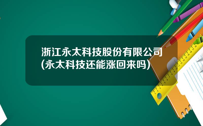 浙江永太科技股份有限公司(永太科技还能涨回来吗)