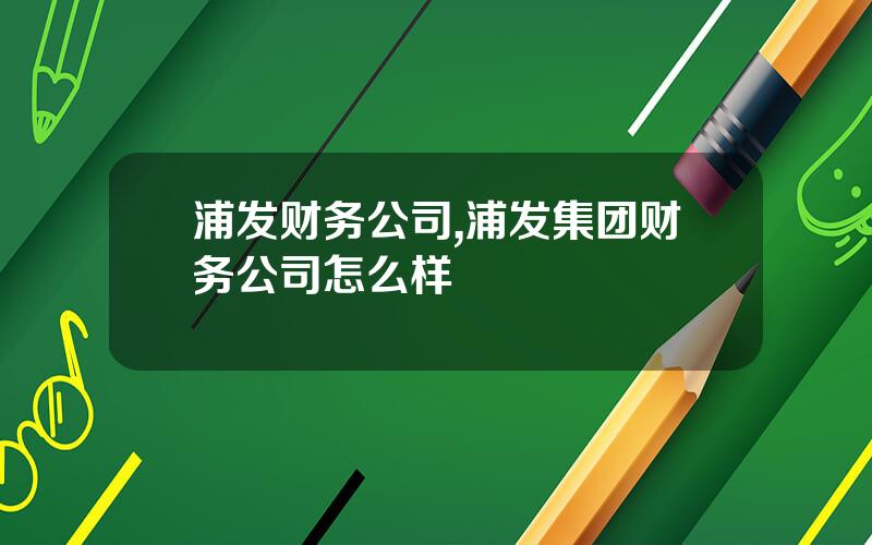 浦发财务公司,浦发集团财务公司怎么样