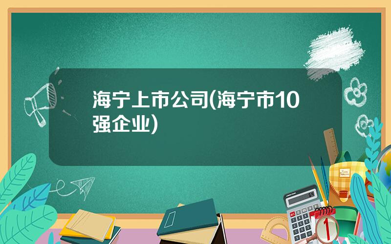 海宁上市公司(海宁市10强企业)