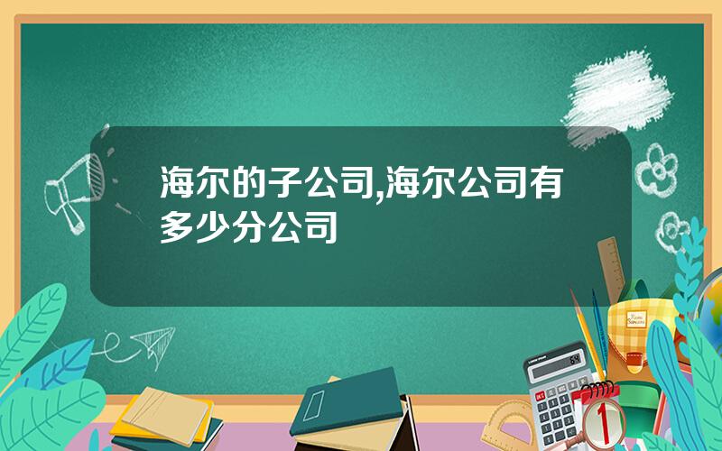 海尔的子公司,海尔公司有多少分公司