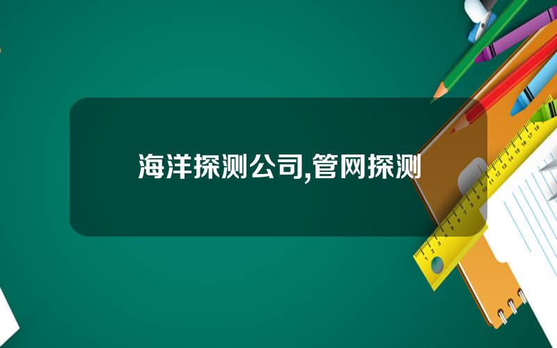 海洋探测公司,管网探测
