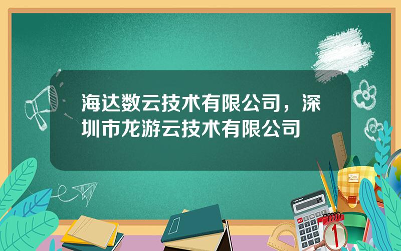 海达数云技术有限公司，深圳市龙游云技术有限公司