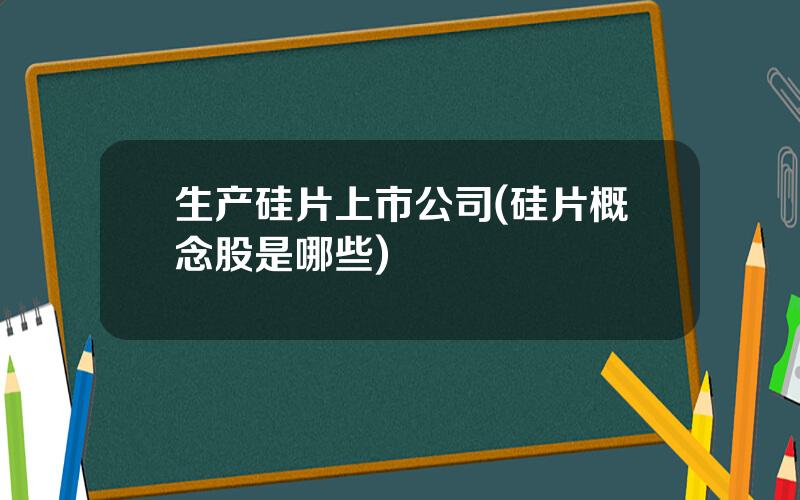 生产硅片上市公司(硅片概念股是哪些)
