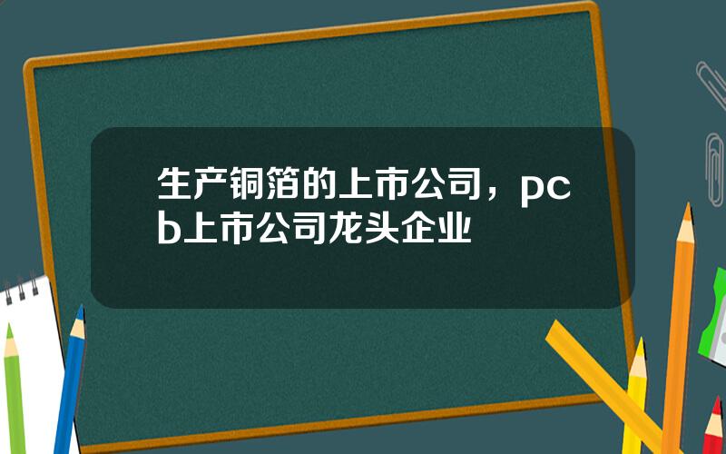 生产铜箔的上市公司，pcb上市公司龙头企业