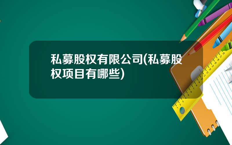 私募股权有限公司(私募股权项目有哪些)
