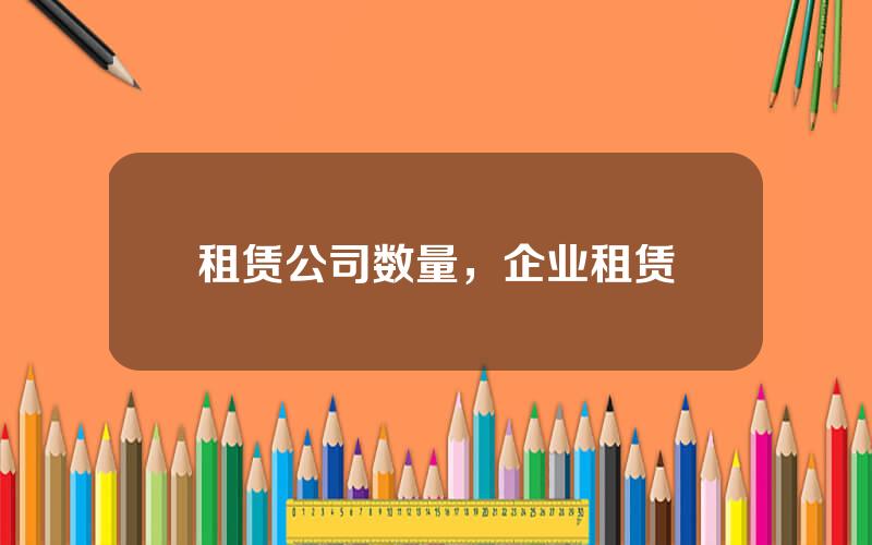 租赁公司数量，企业租赁