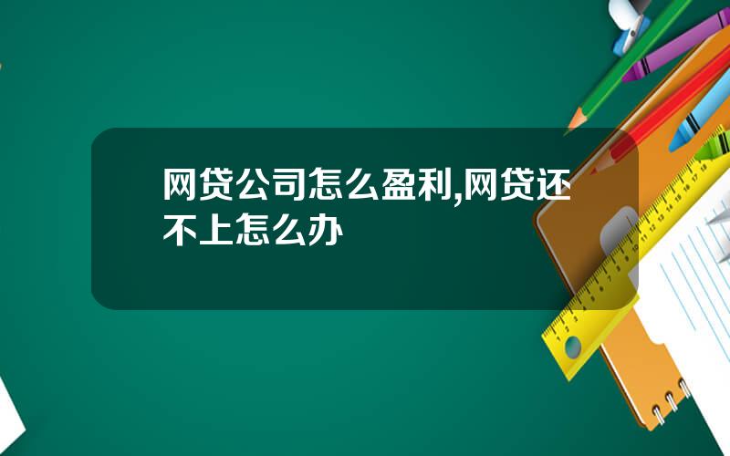 网贷公司怎么盈利,网贷还不上怎么办