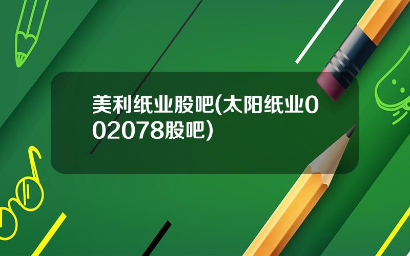 美利纸业股吧(太阳纸业002078股吧)