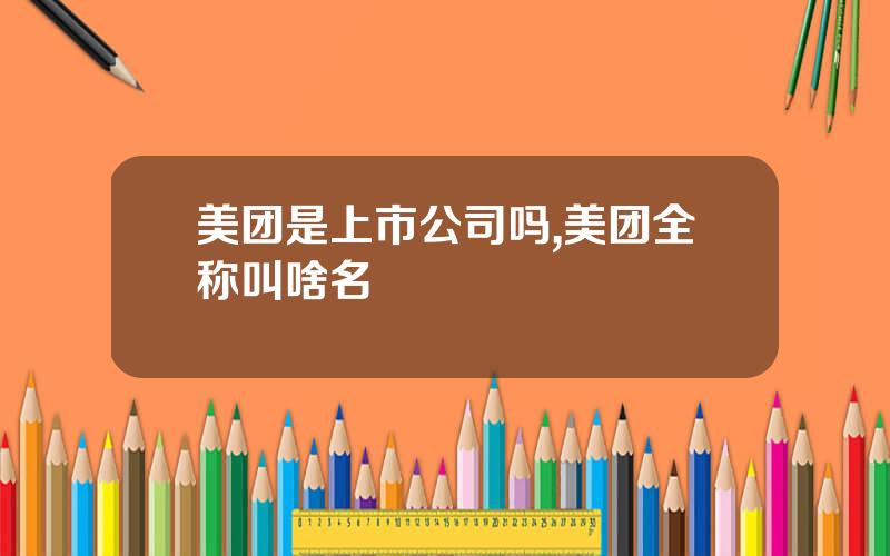 美团是上市公司吗,美团全称叫啥名