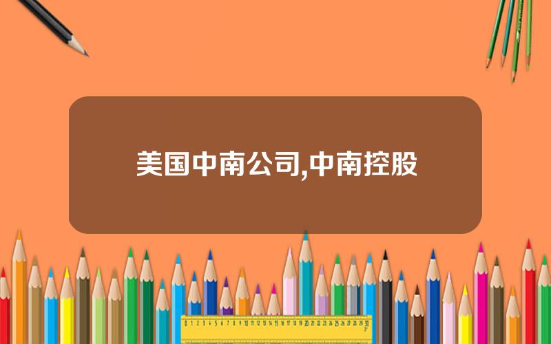 美国中南公司,中南控股