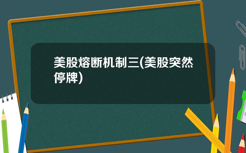 美股熔断机制三(美股突然停牌)