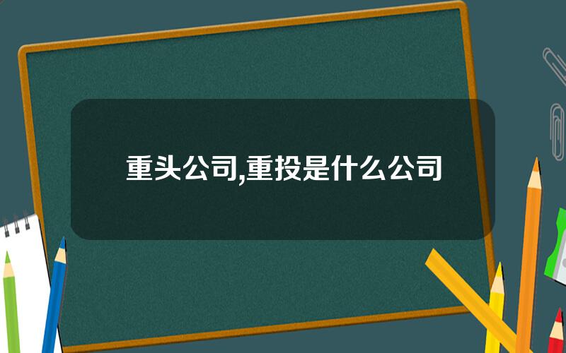 重头公司,重投是什么公司